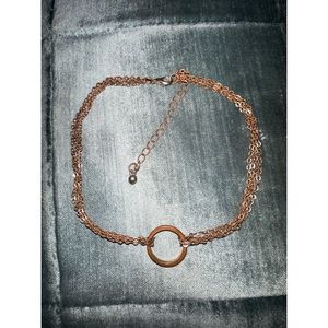 Forever 21 Bronze Circle Choker Bronze Chain